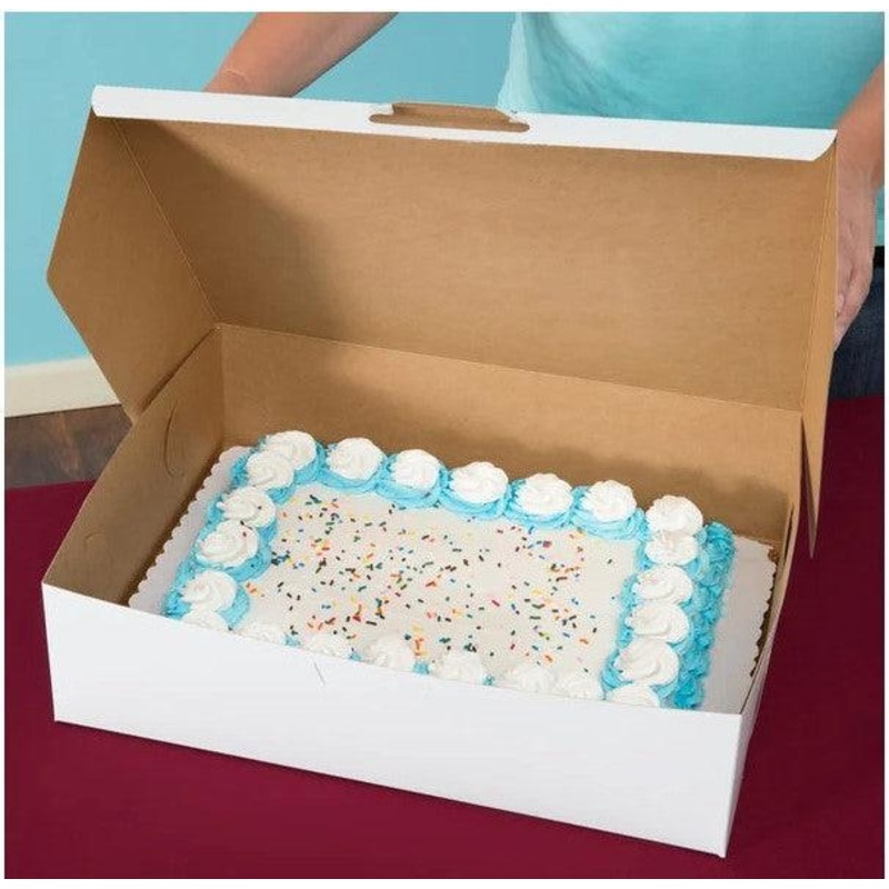 19" x 14" x 5" White Half Sheet Cake Box