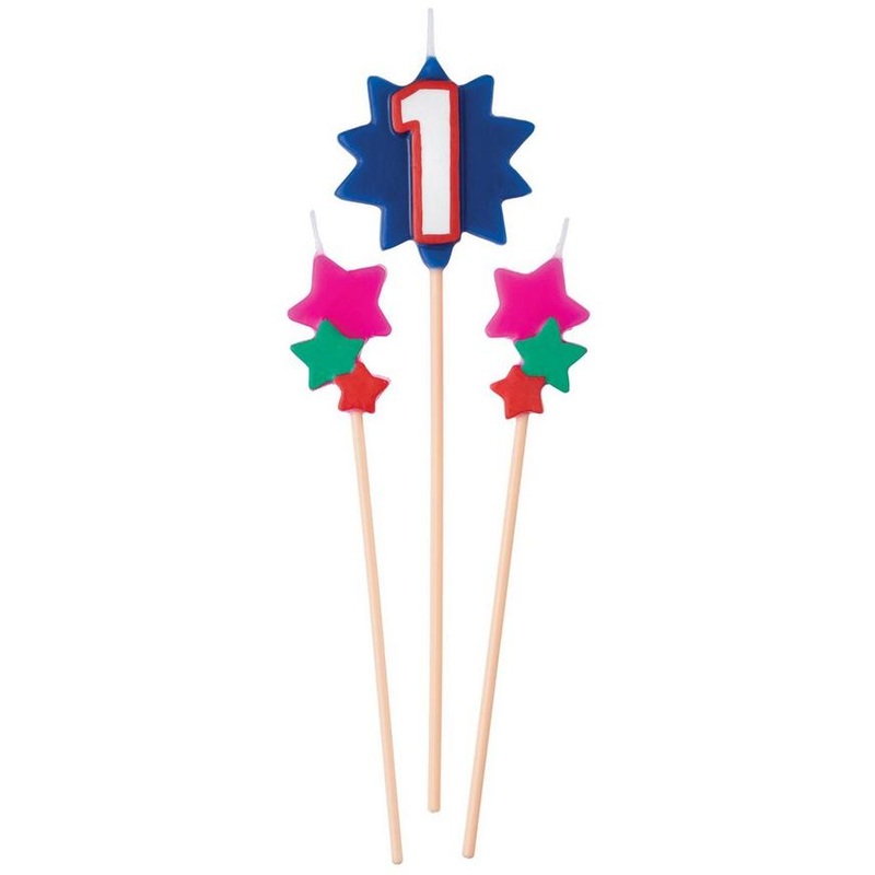 Birthday Cake Pick Candles #1 | 3pcs