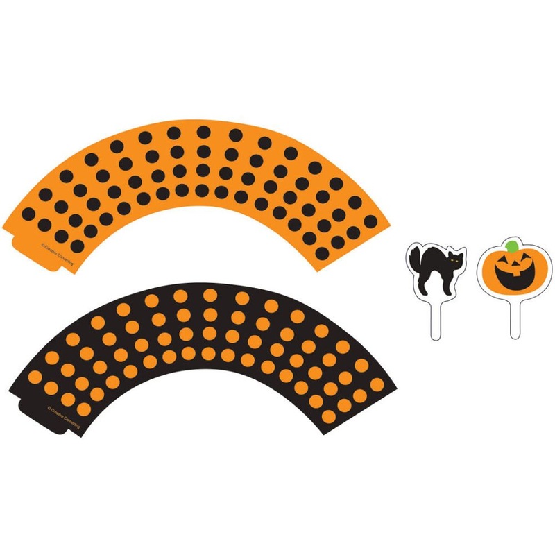 Cat and Pumpkin Cupcake Wraps and Picks