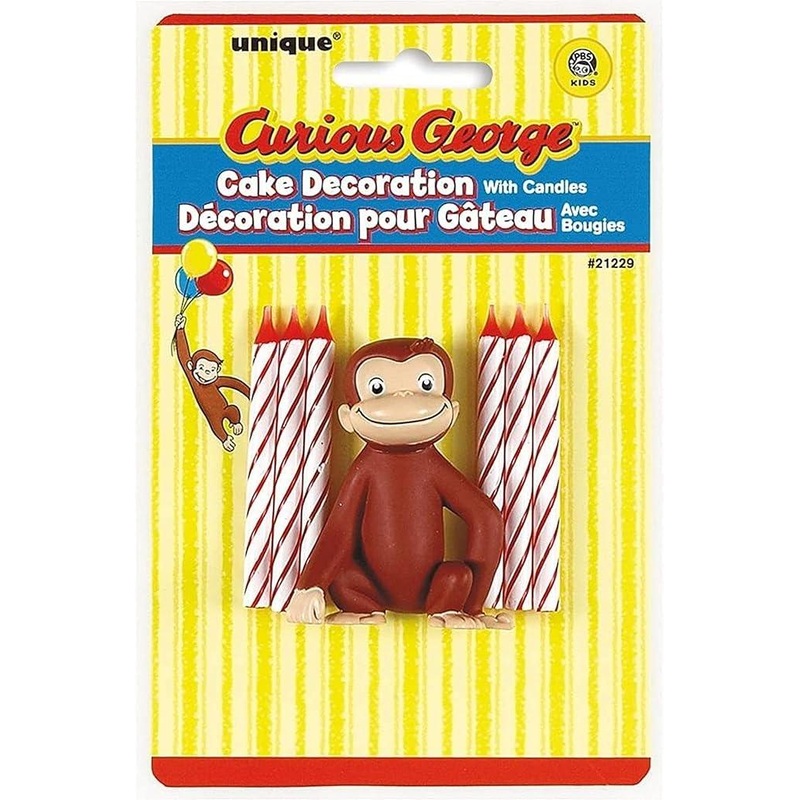 Curious George Cake Topper with 6 Candles