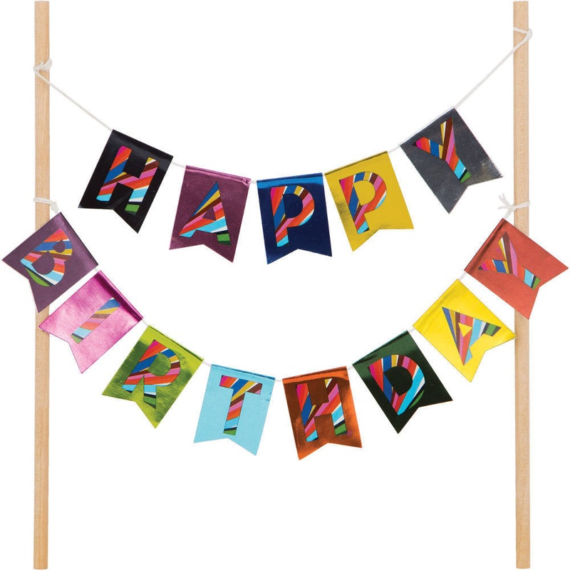 French Bull Birthday Cake Foil Cake Banner Topper
