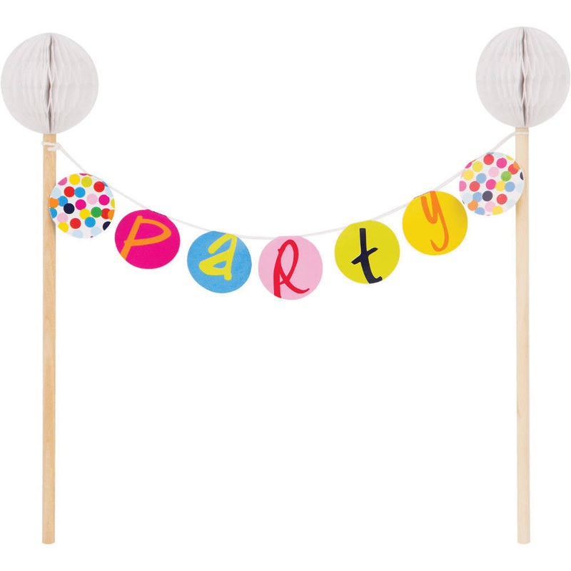 French Bull Birthday Dots Cake Banner Topper