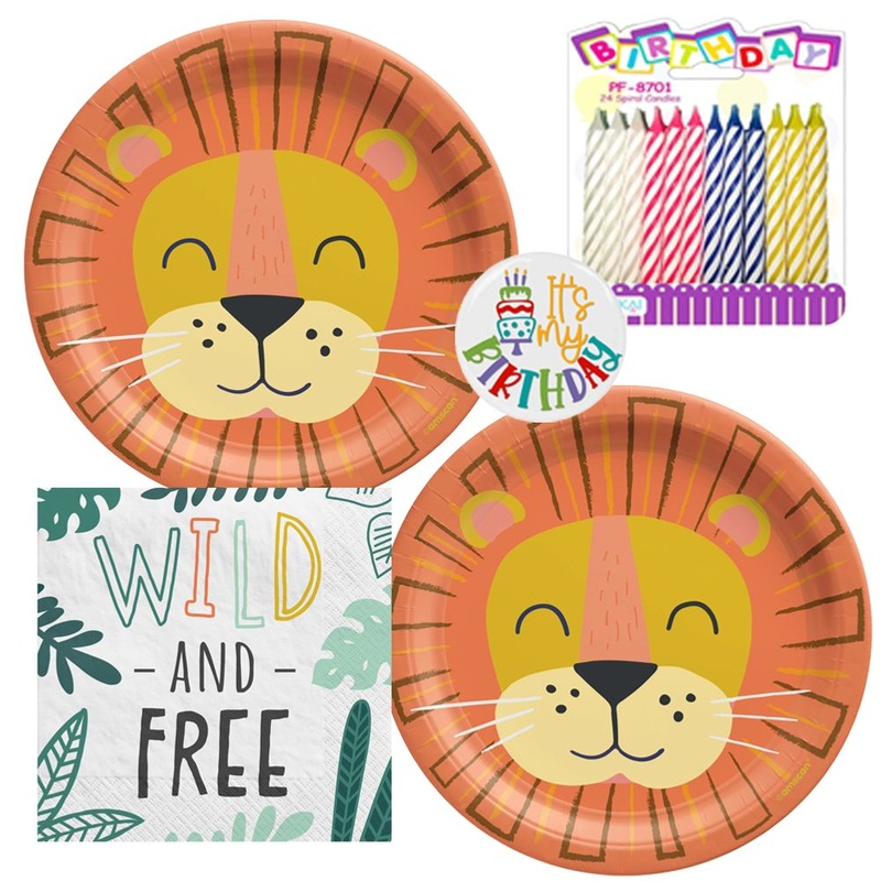 Get Wild Tableware Party Kit for Cake (16 Guests)
