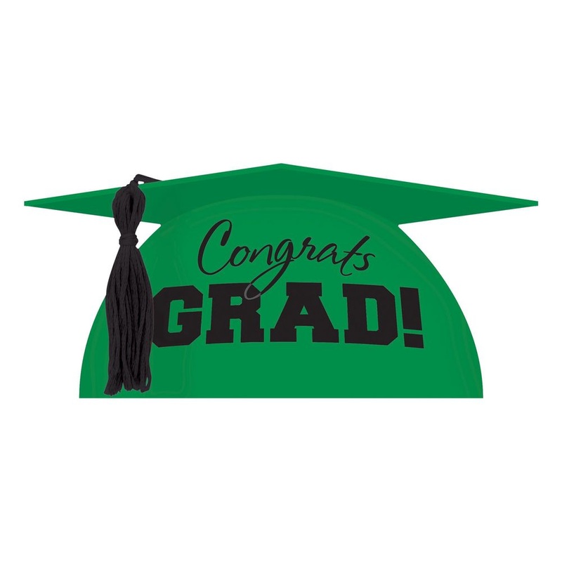 Graduation Cap Cake Topper Green (1ct)