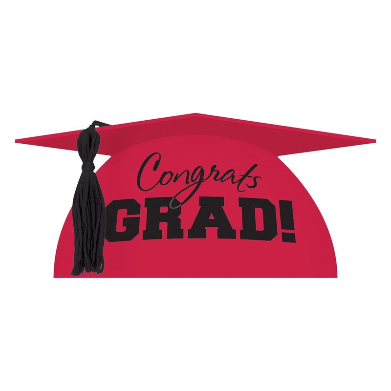 Graduation Cap Cake Topper Red (1ct)