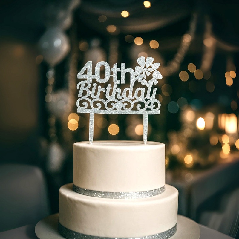 Happy 40th birthday Cake Topper - 1PC
