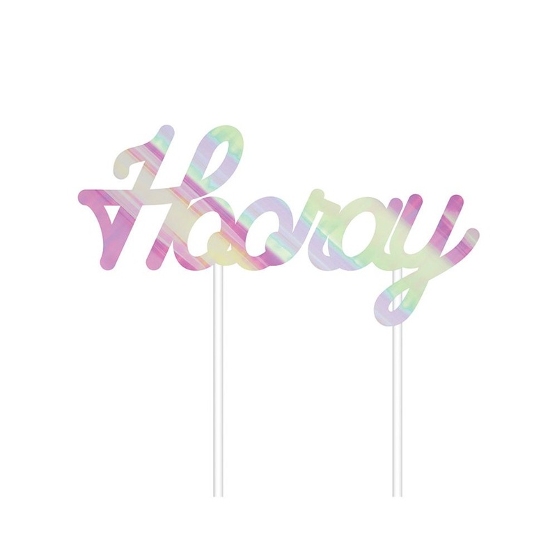 Hooray Iridescent Party Cake Topper