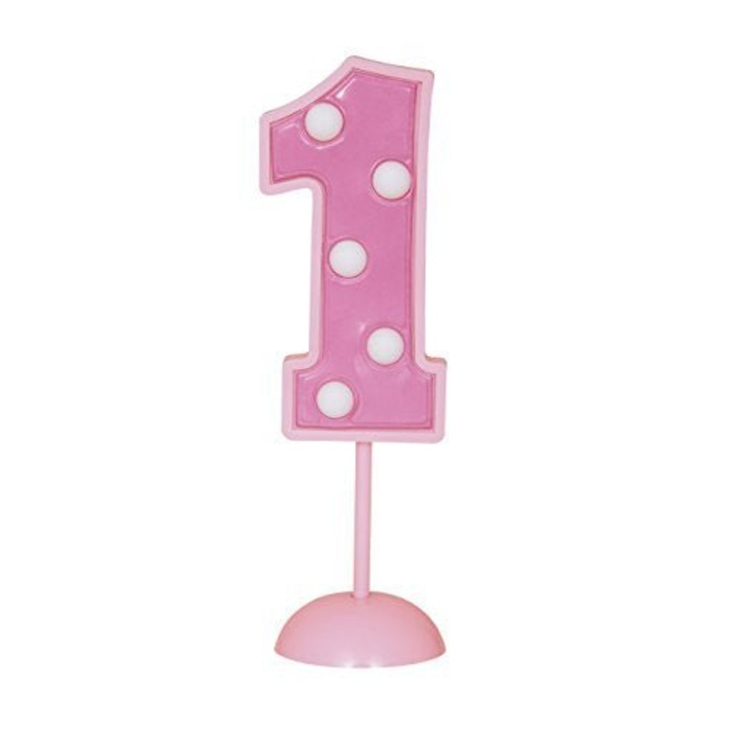 Pink Number 1 Flashing Cake Topper | 1 ct