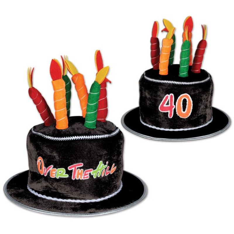 Plush "40" Over The Hill Cake Hat