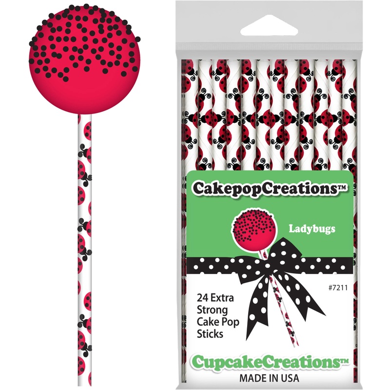 Red Ladybugs Cake Pop Sticks