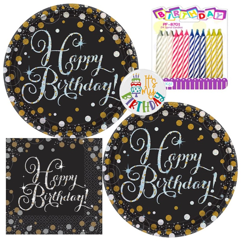Sparkling Celebration Tableware Party Kit for Cake (16 Guests)