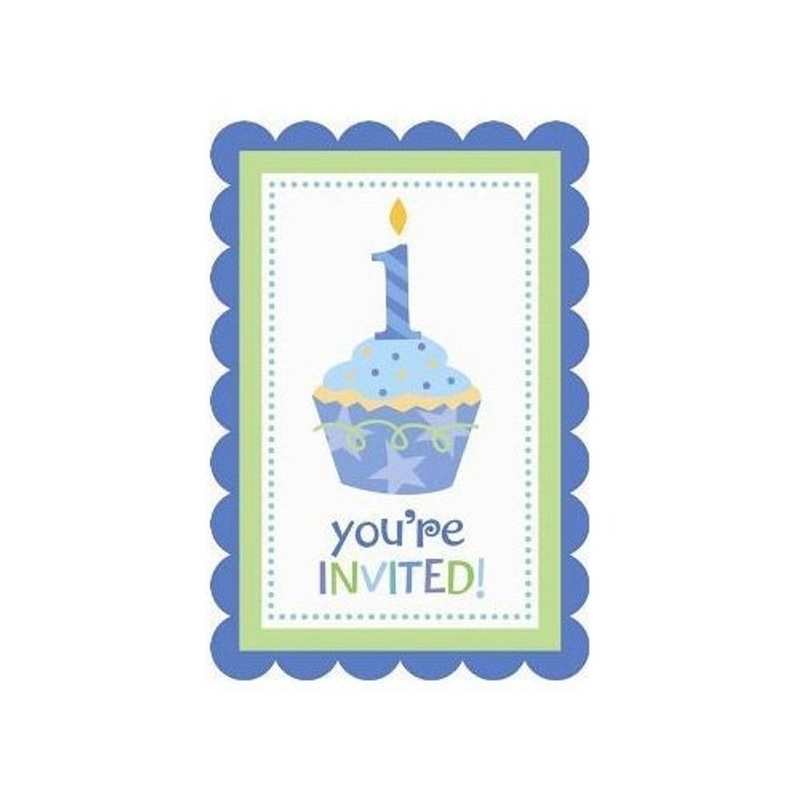 Sweet Little Cupcake Boy Invitations (20ct)
