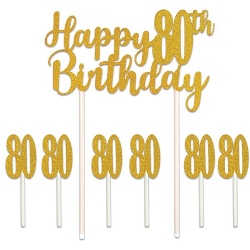 80th Birthday Cake Toppers