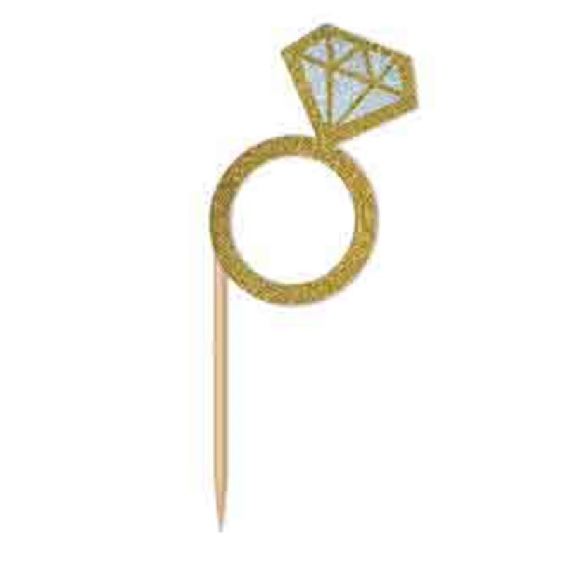 Bachelorette Diamond Ring Cupcake Topper