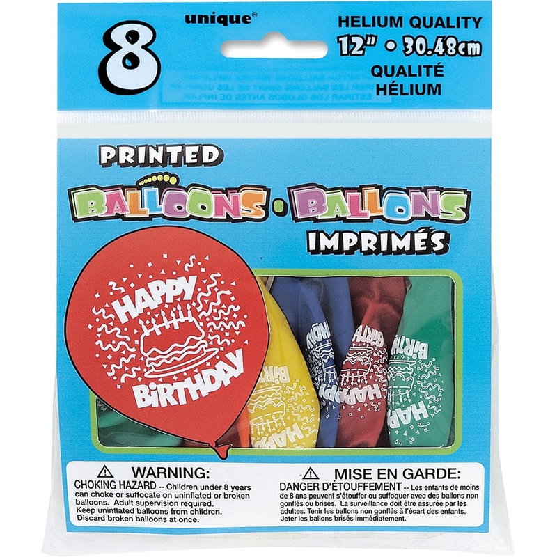 Balloon - Happy Birthday Cake 8ct