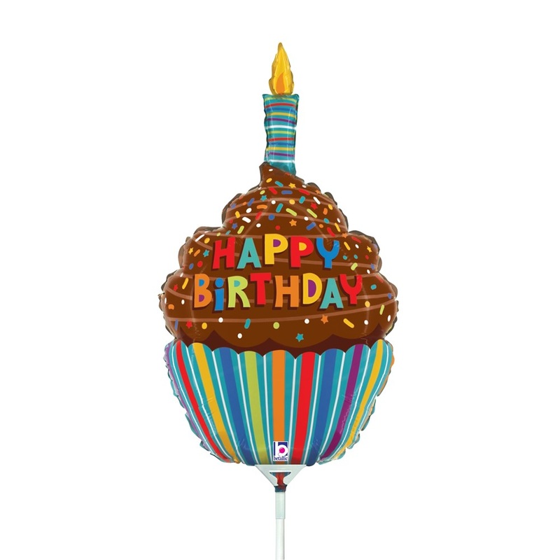 Betallic Birthday Chocolate Cupcake 14 inch Foil Balloon