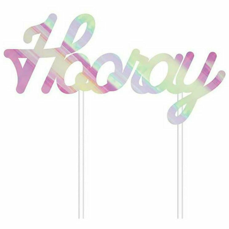 CAKE TOPPER HORRAY IRIDESCENT