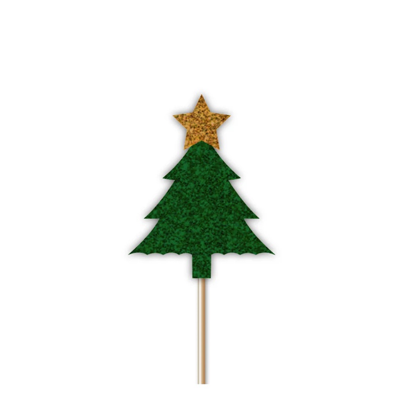 Christmas Tree Glitter Cupcake Topper 12pk