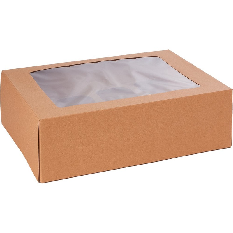 Cupcake Box And Tray 25set-pack - Natural