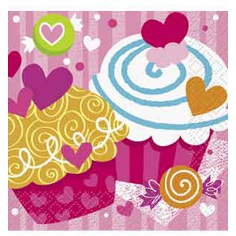 Cupcake Hearts Napkin (S) ap16ct