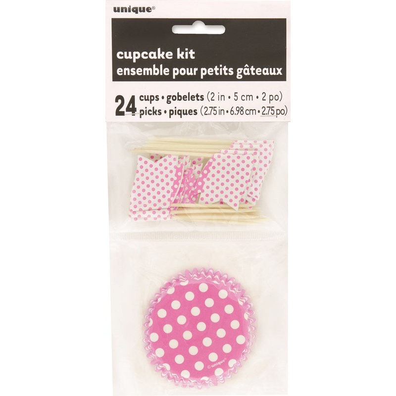 Cupcake Kits 24ct - Hot Pink