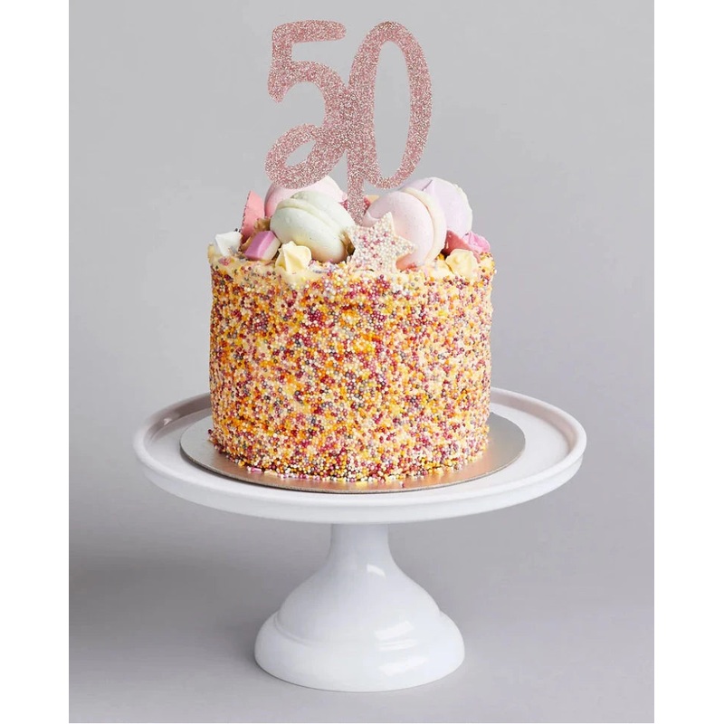 Glitz Acrylic Cake Topper - 50 - Asst