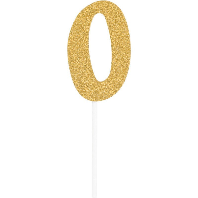 Gold Glitter Cake Topper 0