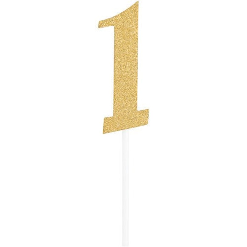 Gold Glitter Cake Topper 1