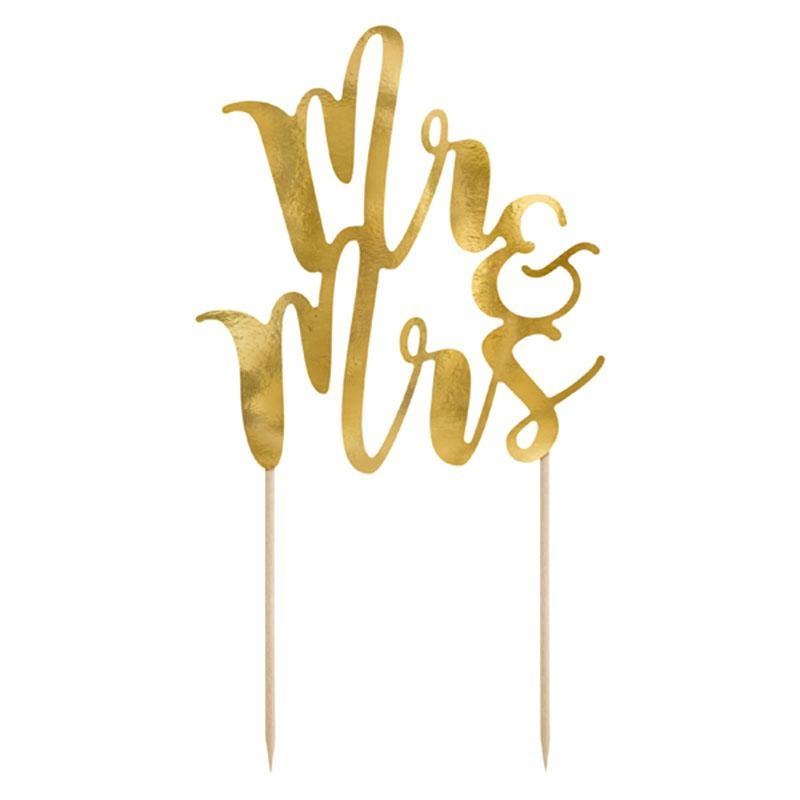 Gold Mr & Mrs Cake Topper