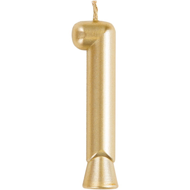 Gold Number 1 Cake Candle