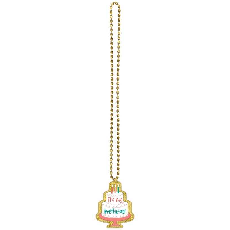 Happy Cake Day Beaded Necklace
