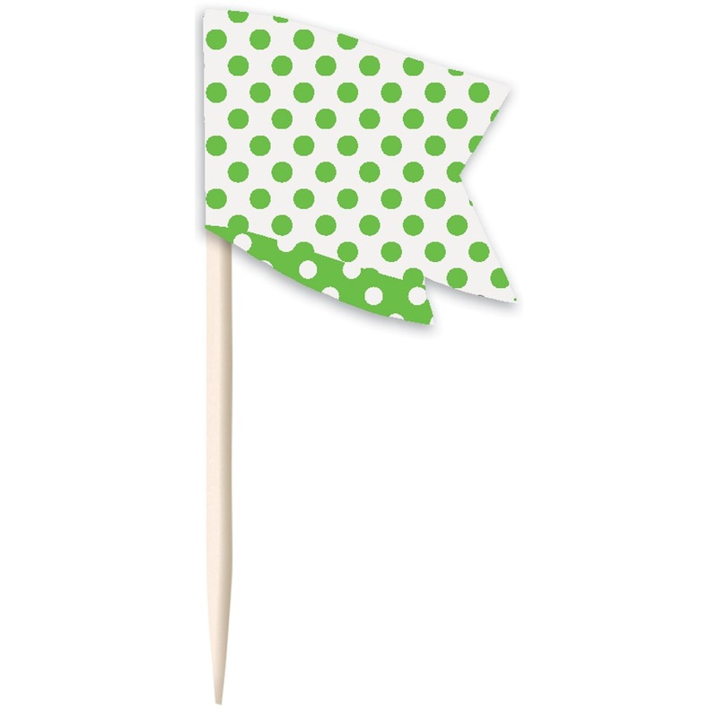 Lime Green Dots Cupcake Kit 24ct
