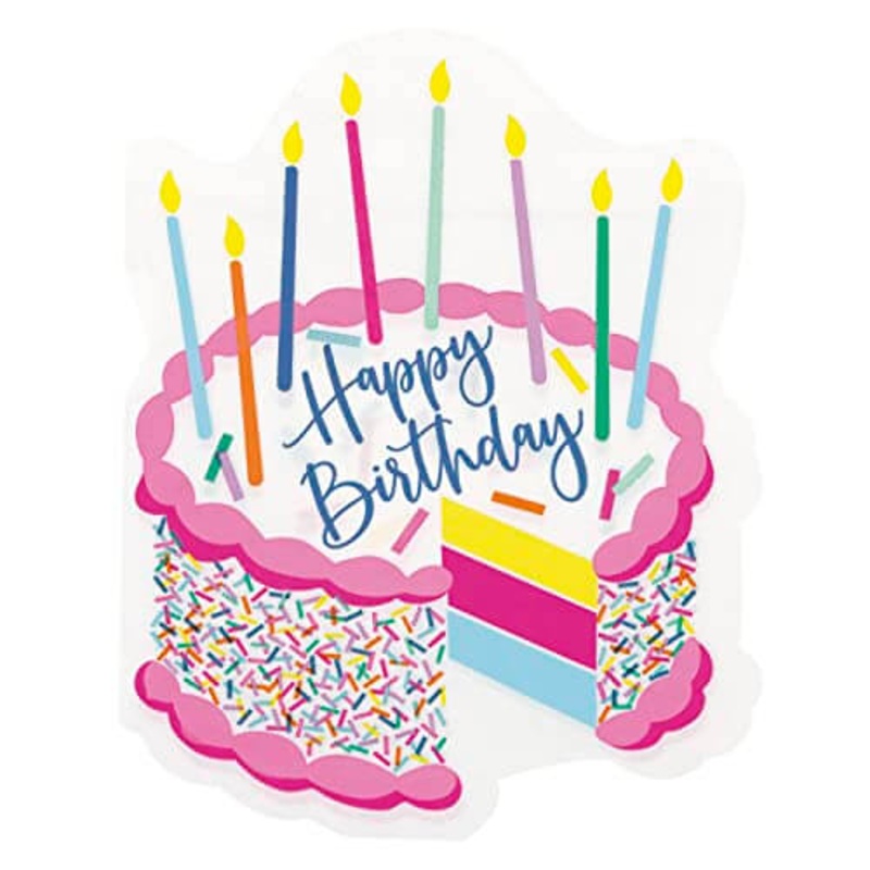 Pink Sprinkles Cake Shaped Luncheon Napkins 16ct