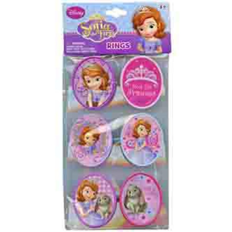 Sofia Cupcake Topper Rings 6ct