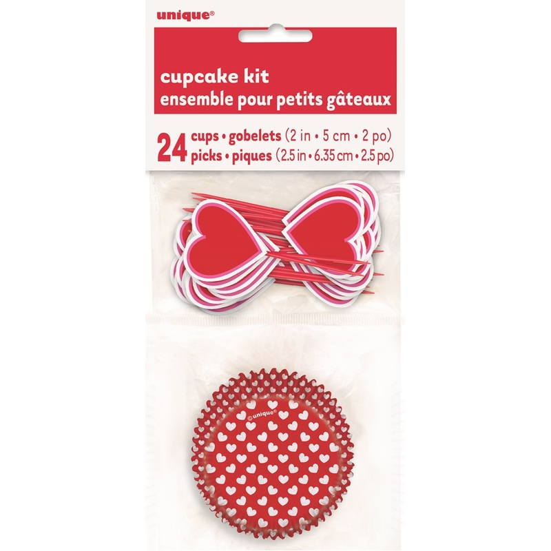 Valentine Heart Cupcake Kit 24ct