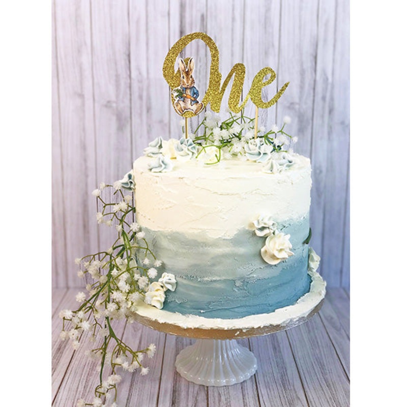 1st Birthday Peter Rabbit Glitter Cake Topper