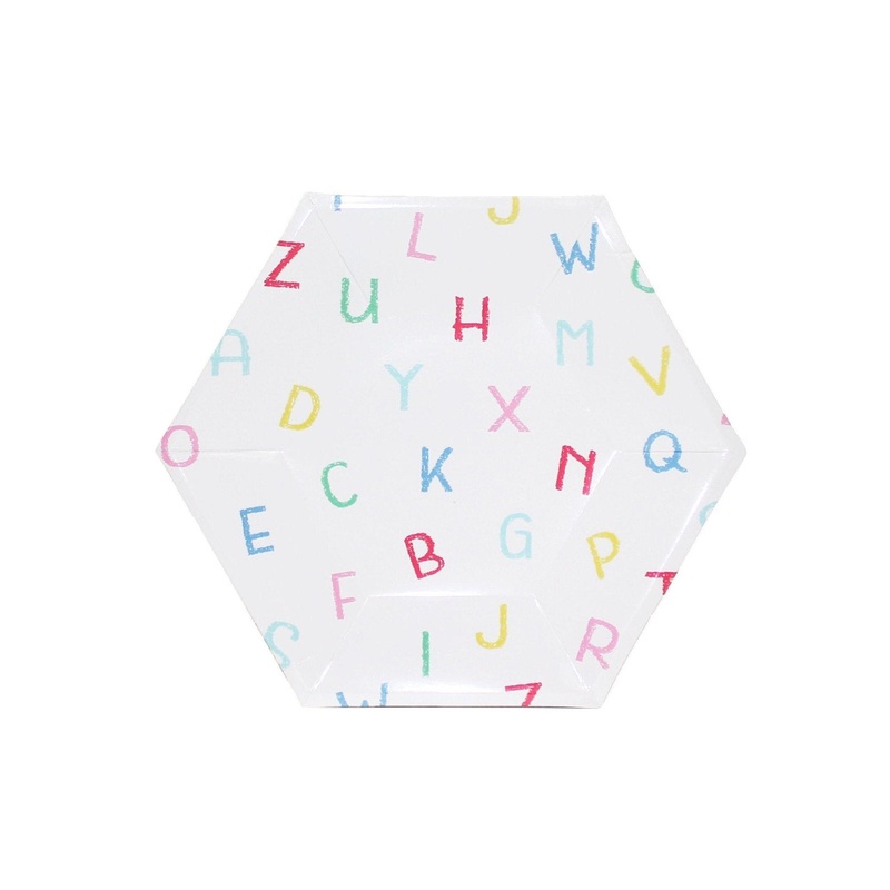 Alphabet School Party Paper Cake Plates 12ct