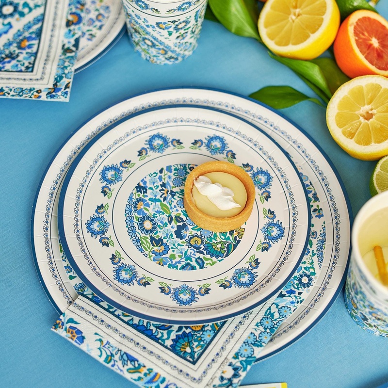 Blue Floral Cake Plates