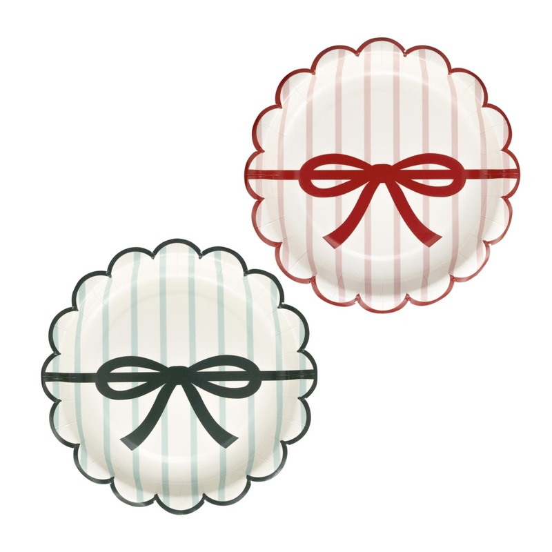 Christmas Bow Cake Plates