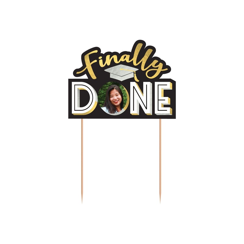 Finally Done Graduation Photo Cake Topper