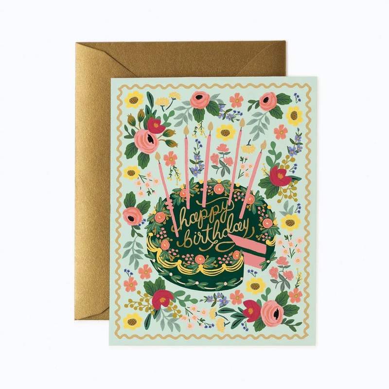 Floral Cake  Birthday Card