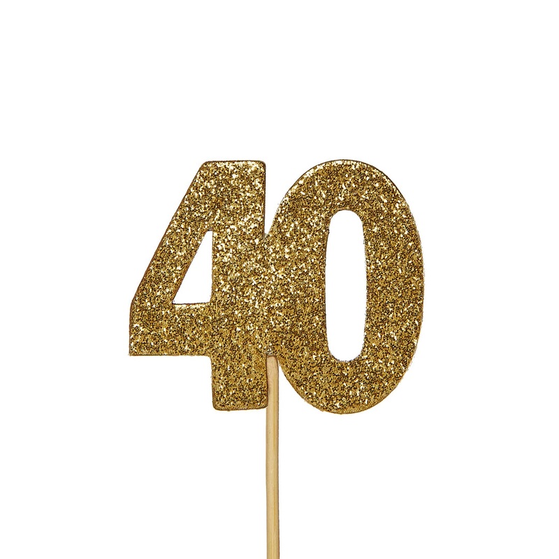 Glitter Cupcake Toppers Gold - 40
