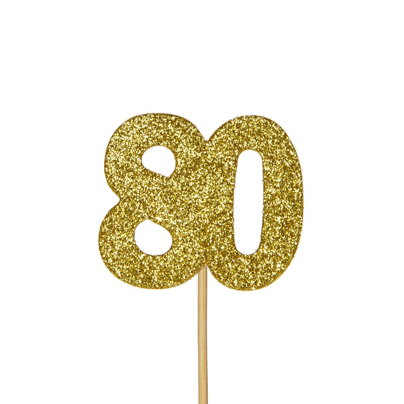 Glitter Cupcake Toppers Gold - 80