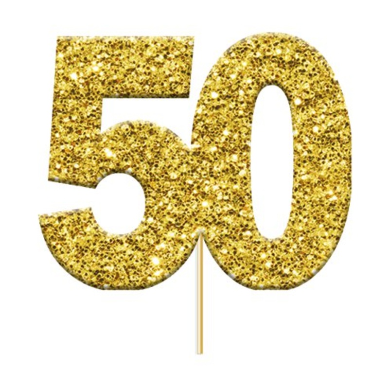 Gold Glitter Cupcake Topper - 50