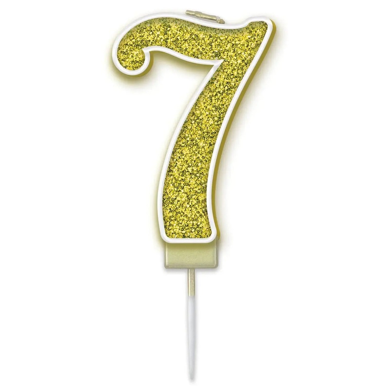 Gold No.7 Cake Candle