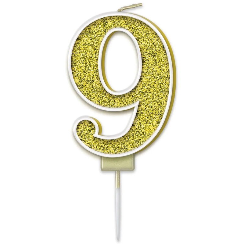 Gold No.9 Cake Candle