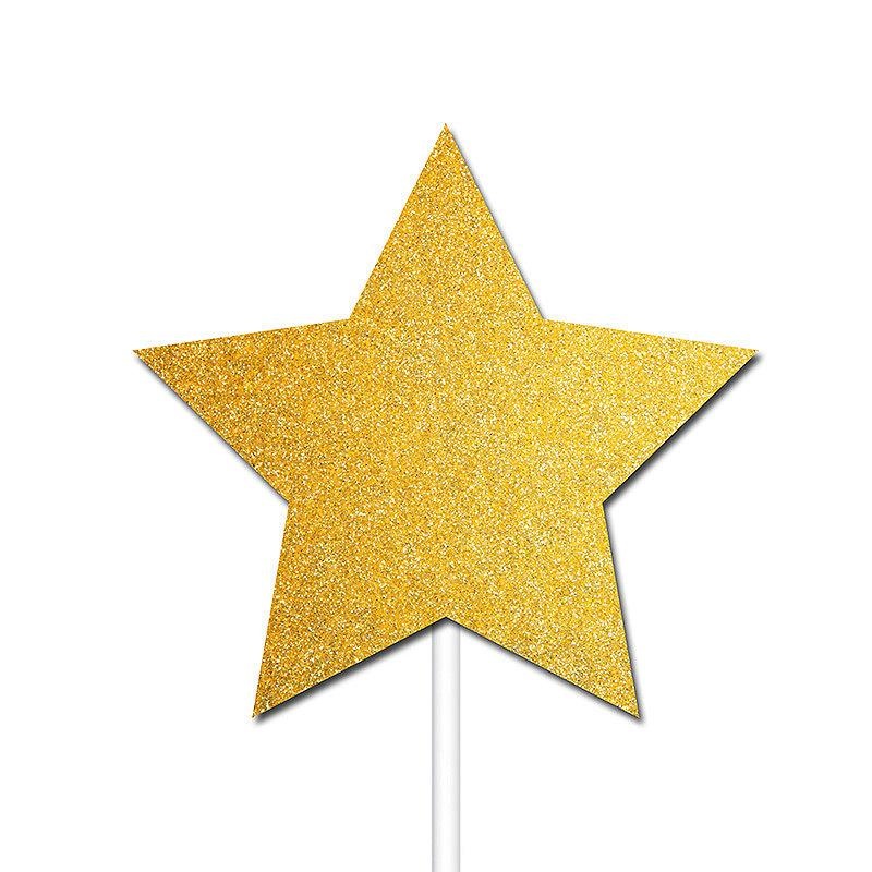 Gold Star Cake Toppers (Pk12)