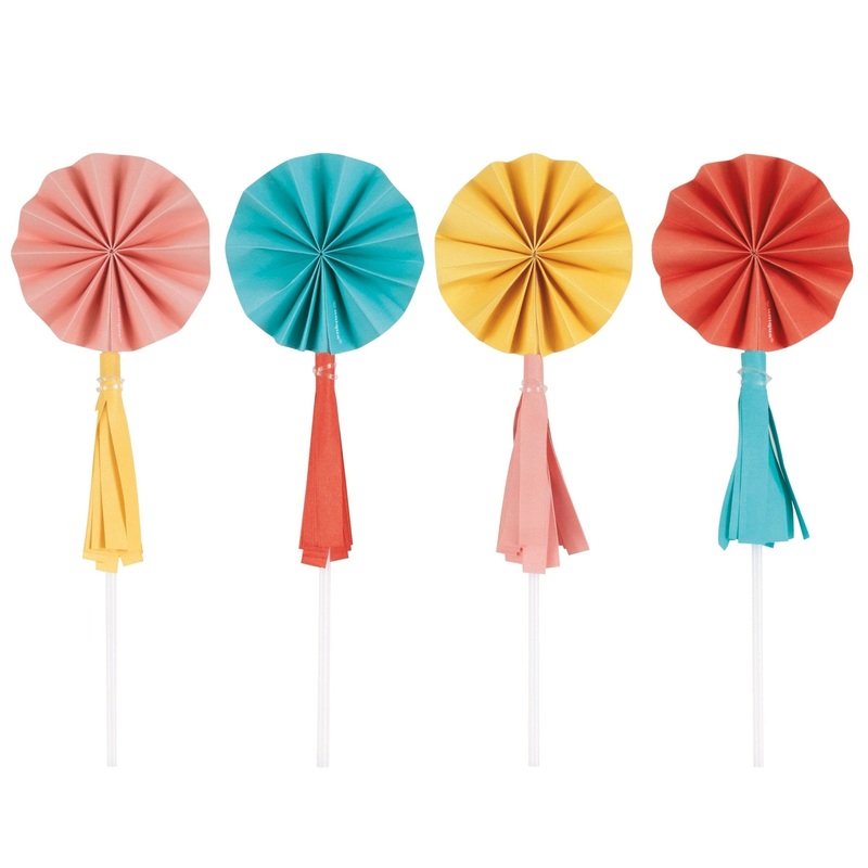 Groovy Colorful Cake Toppers 8ct