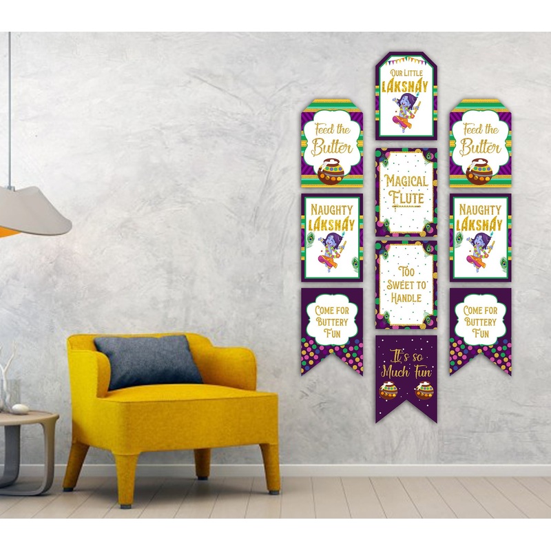 "Little Krishna Theme" - Banner For Wall Decoration, Cake Area, Entrance