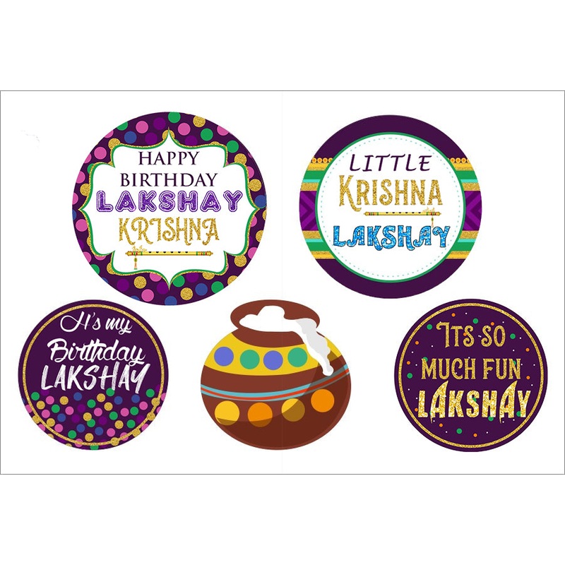 Little Krishna  - Theme Cake Topper For Birthday Party